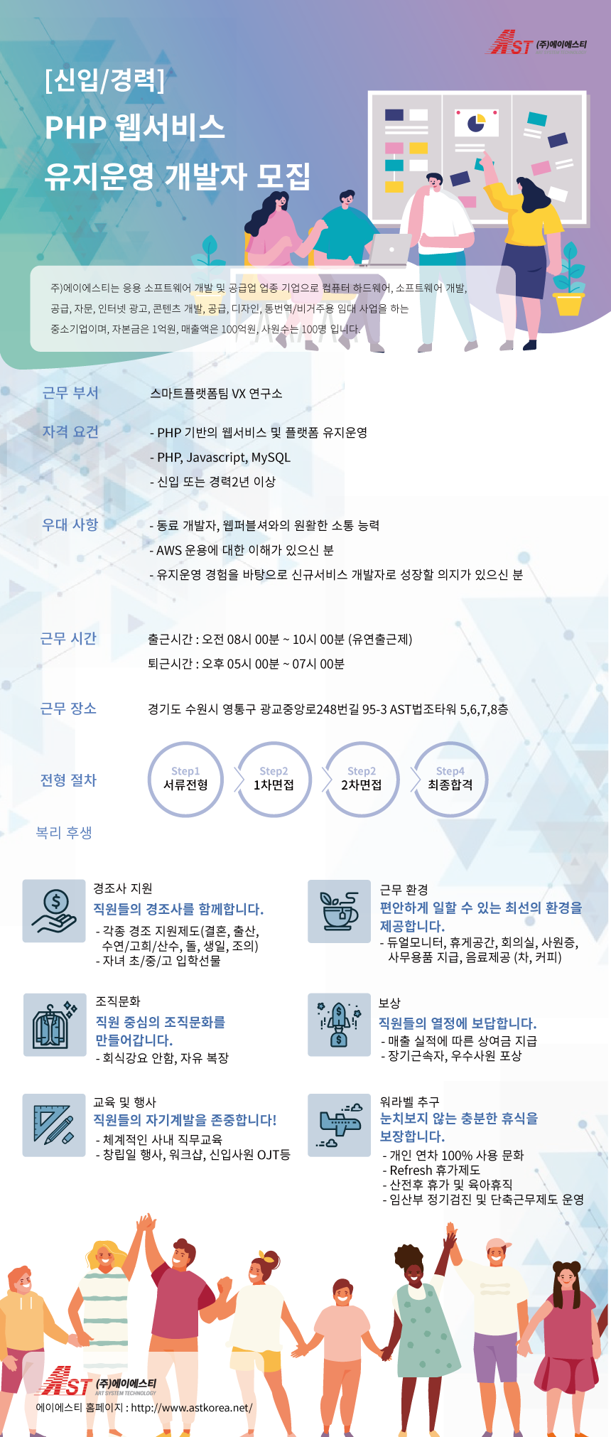 [(주)에이에스티홀딩스] [신입/경력] PHP 웹서비스 유지운영 개발자 모집 - 사람인